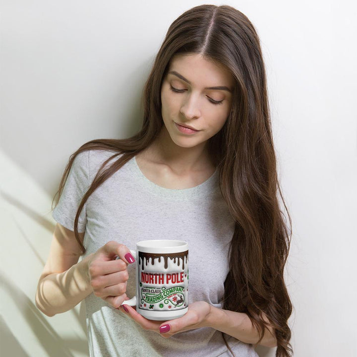 North Pole Christmas White glossy mug