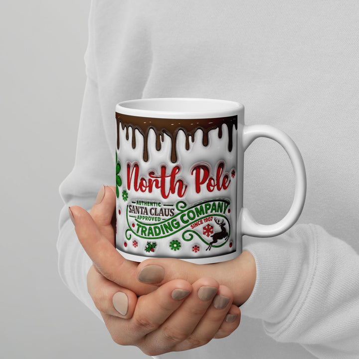 North Pole Christmas White glossy mug