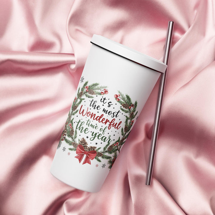 Its the Most Wonderful Time of the Year Insulated tumbler with a straw
