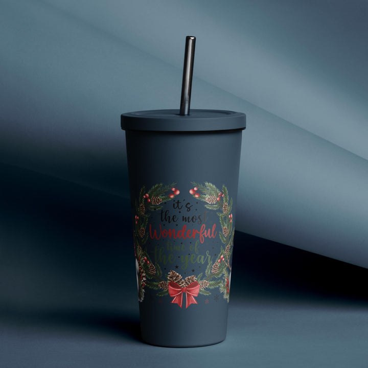 Its the Most Wonderful Time of the Year Insulated tumbler with a straw