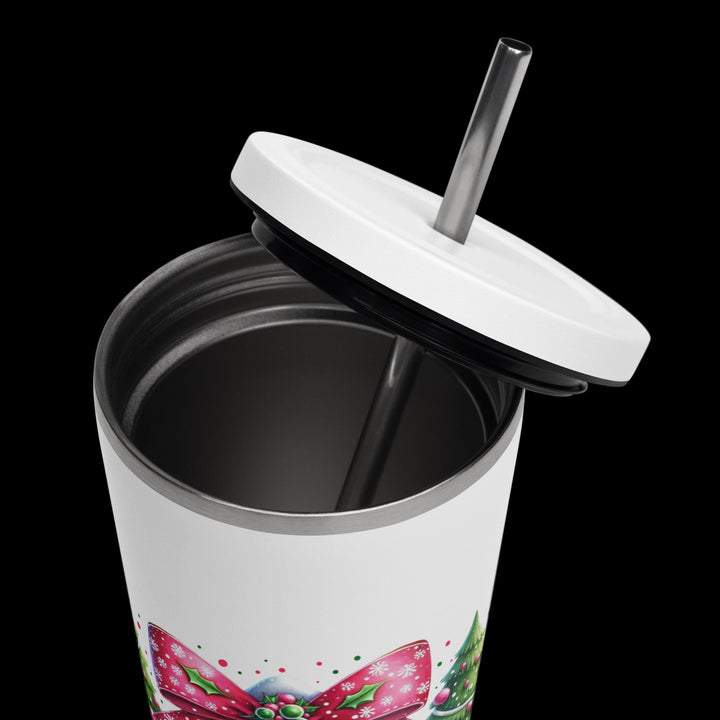 Gingerbread House Insulated tumbler with a straw