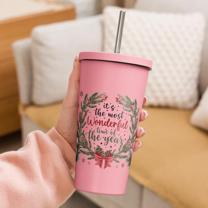 Its the Most Wonderful Time of the Year Insulated tumbler with a straw