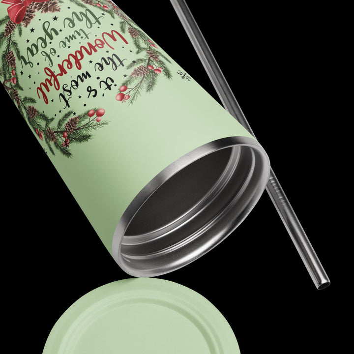 Its the Most Wonderful Time of the Year Insulated tumbler with a straw