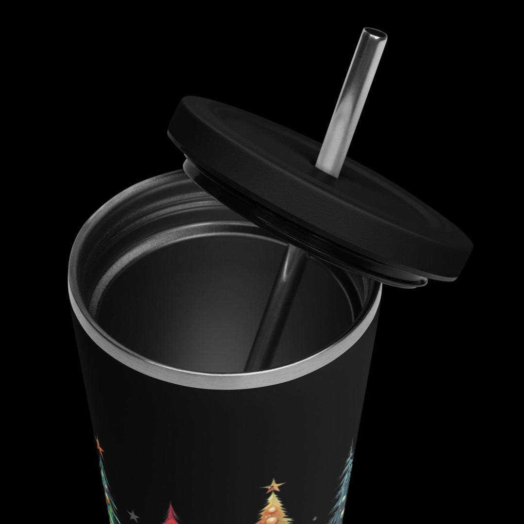 Christmas Tree Insulated tumbler with a straw