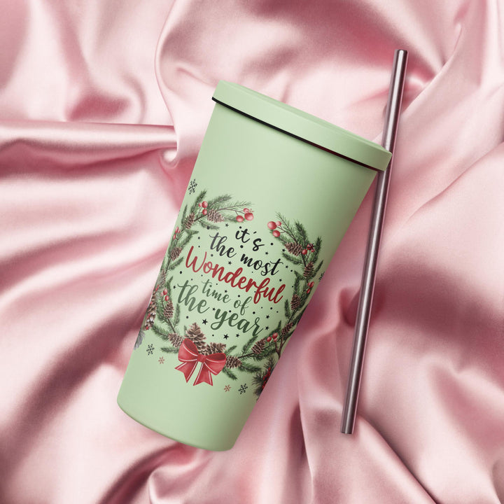 Its the Most Wonderful Time of the Year Insulated tumbler with a straw