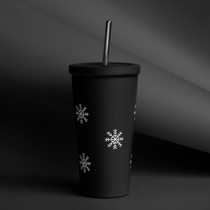 Snowflake Insulated tumbler with a straw