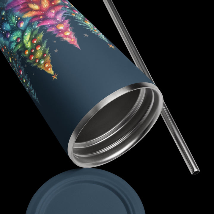 Christmas Tree Insulated tumbler with a straw