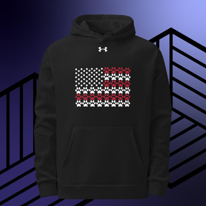 American Flag Paw Print Under Armour® hoodie | Cats | Dogs | Gifts