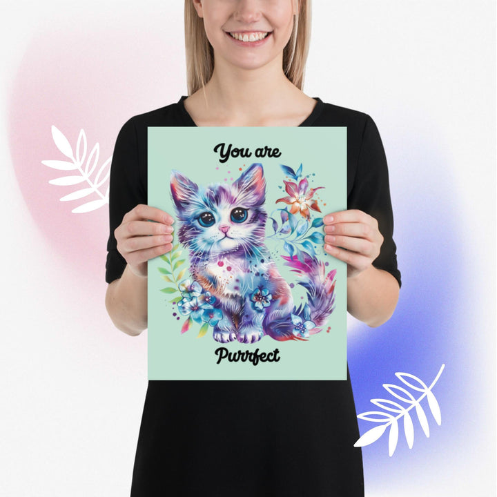 You are Purrfect Colorful, Pastel Cat Poster