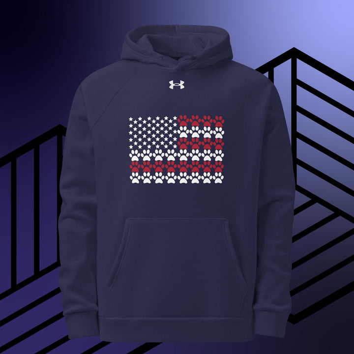 American Flag Paw Print Under Armour® hoodie | Cats | Dogs | Gifts