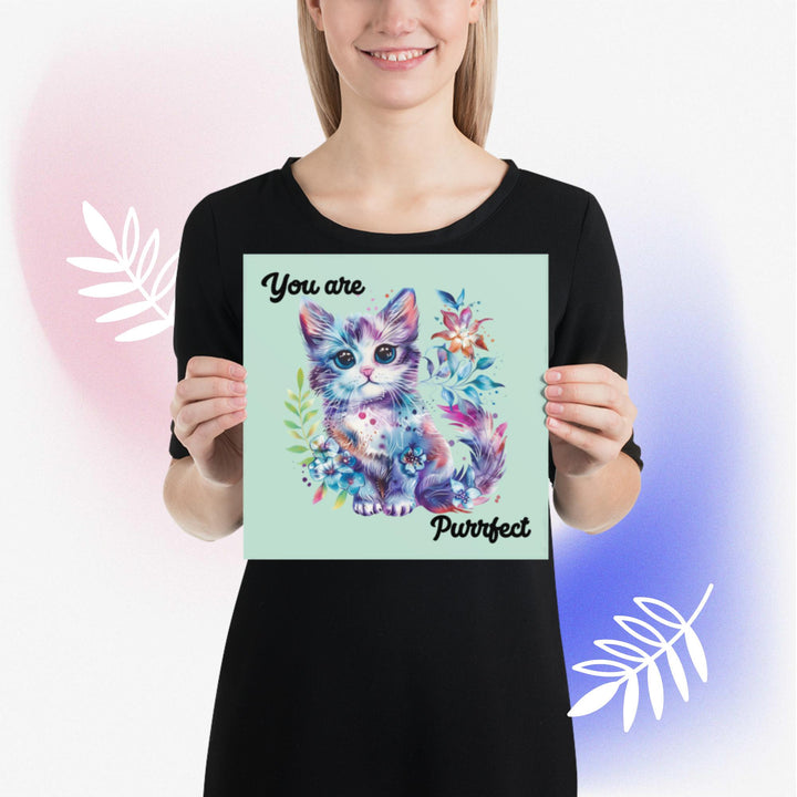 You are Purrfect Colorful, Pastel Cat Poster