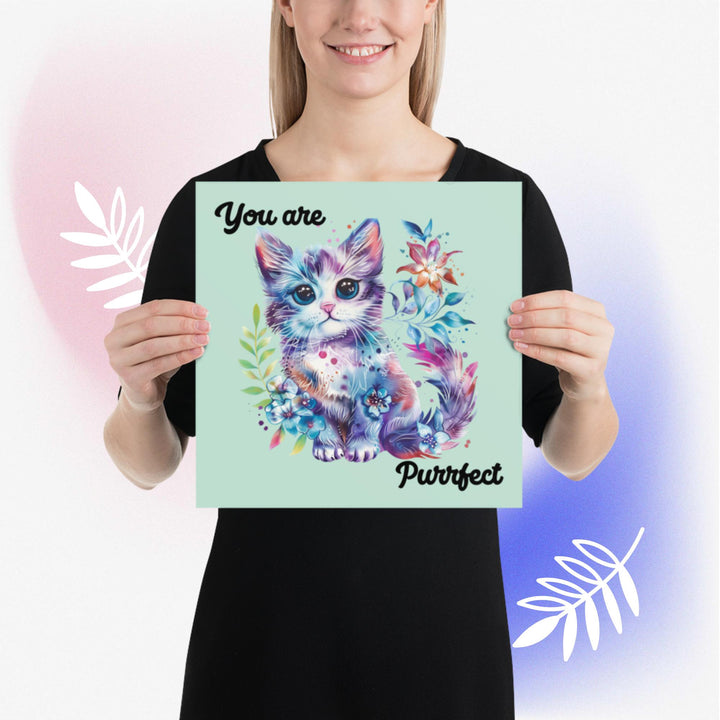 You are Purrfect Colorful, Pastel Cat Poster