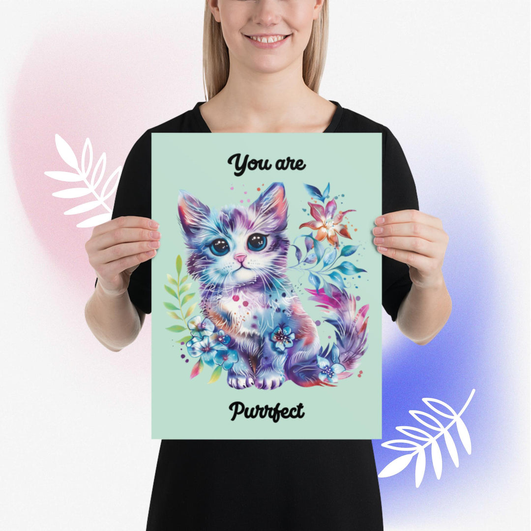You are Purrfect Colorful, Pastel Cat Poster