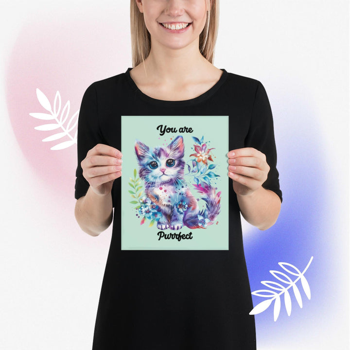 You are Purrfect Colorful, Pastel Cat Poster