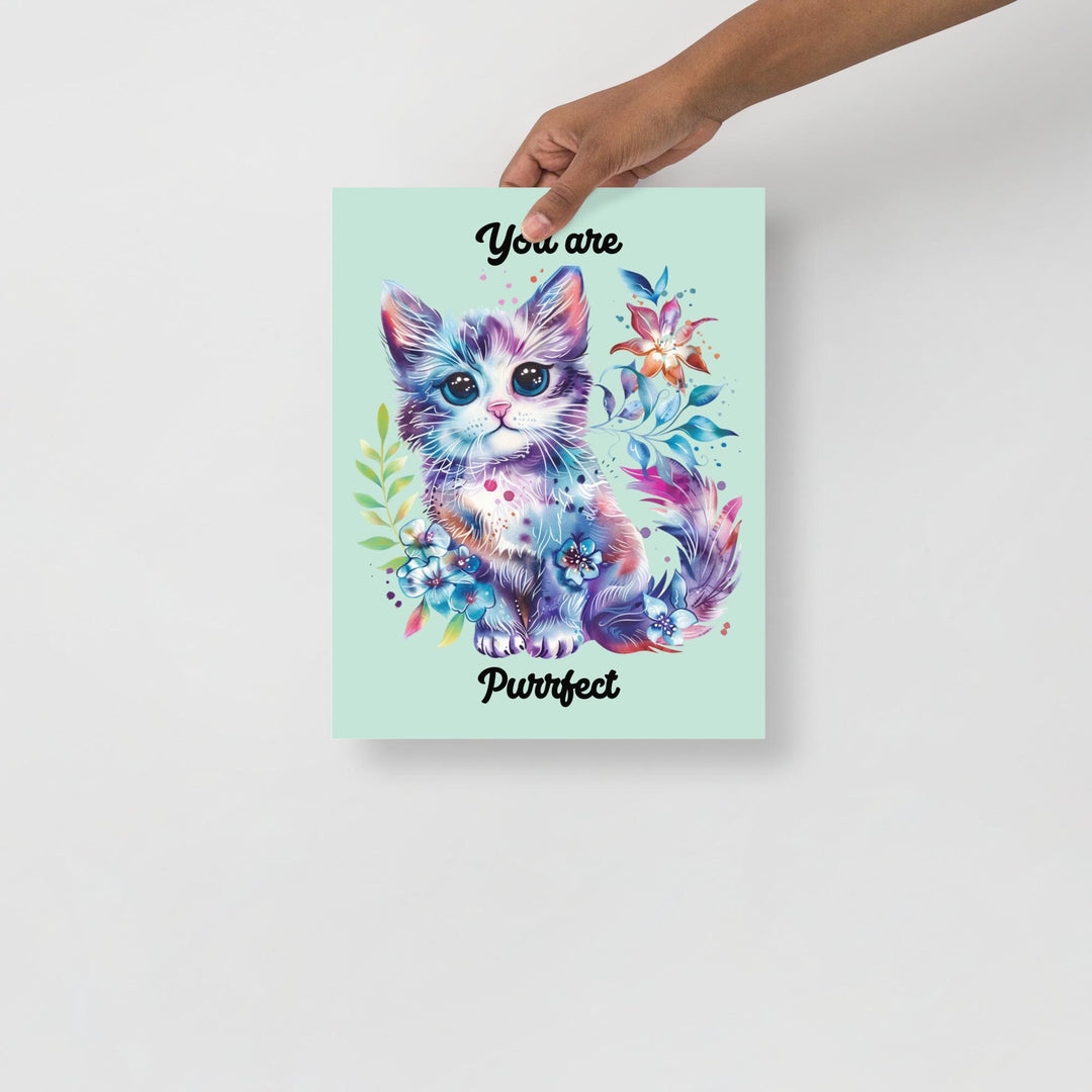 Celebrate Your Love for Cats with the You Are Purrfect Cat Flower Poster - Perfect Wall Art for Cat Lovers and Pet Enthusiasts!