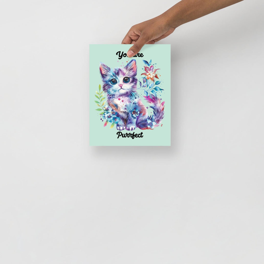 Celebrate Your Love for Cats with the You Are Purrfect Cat Flower Poster - Perfect Wall Art for Cat Lovers and Pet Enthusiasts!