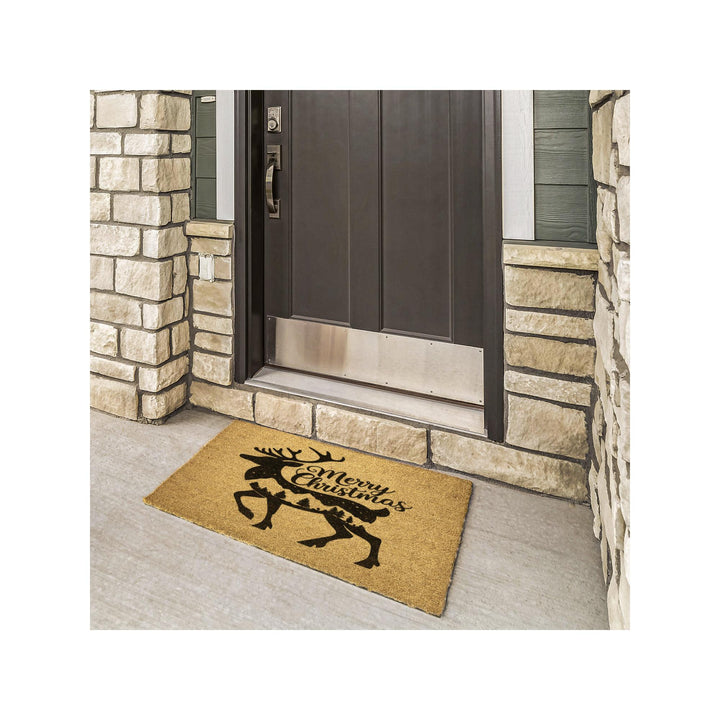 Merry Christmas Reindeer Outdoor Holiday Mat
