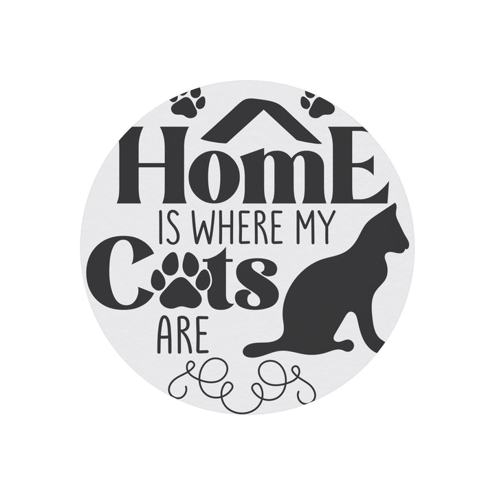 Home Is Where My Cats Are Round Christmas Magnet