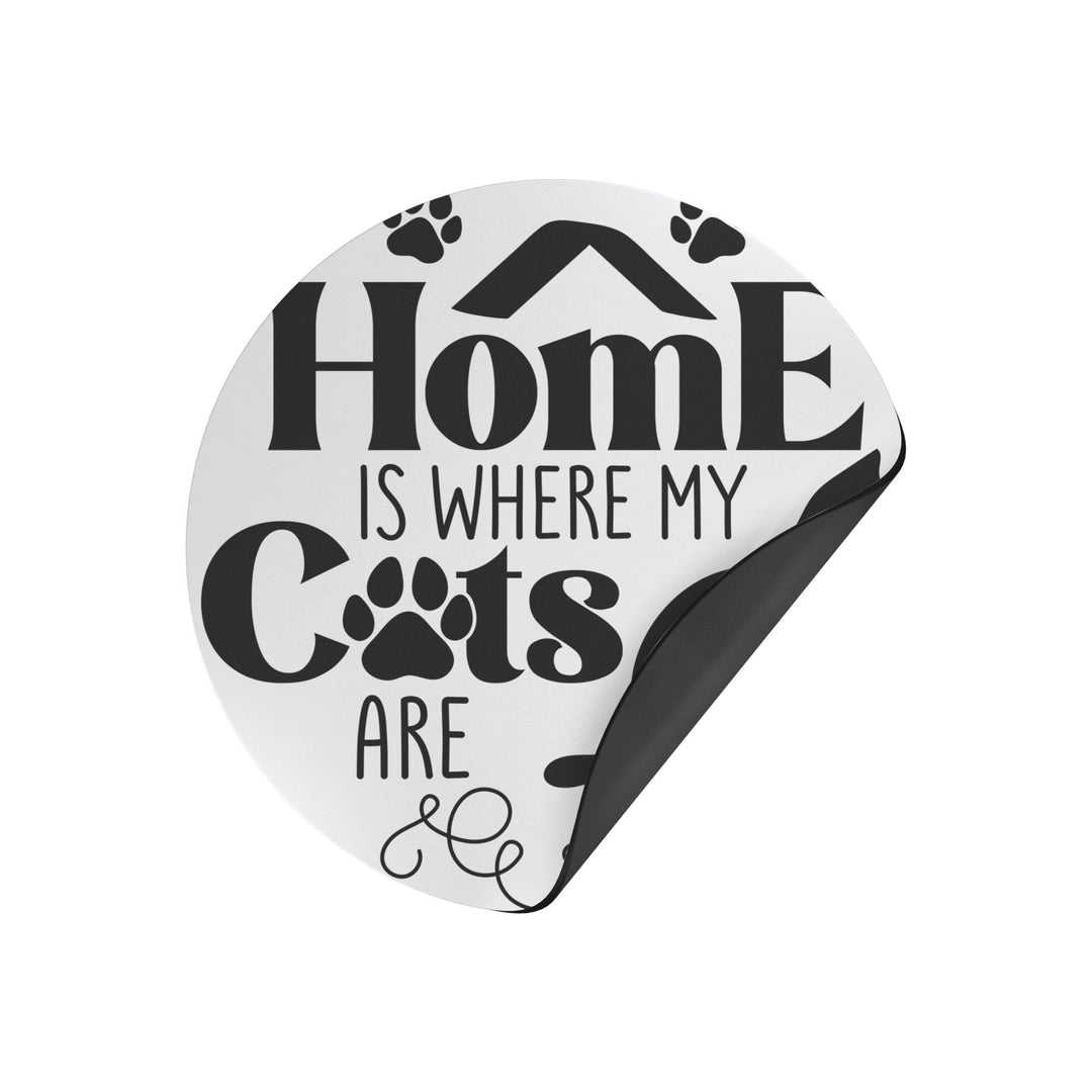 Home Is Where My Cats Are Round Christmas Magnet