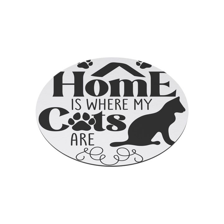 Home Is Where My Cats Are Round Christmas Magnet