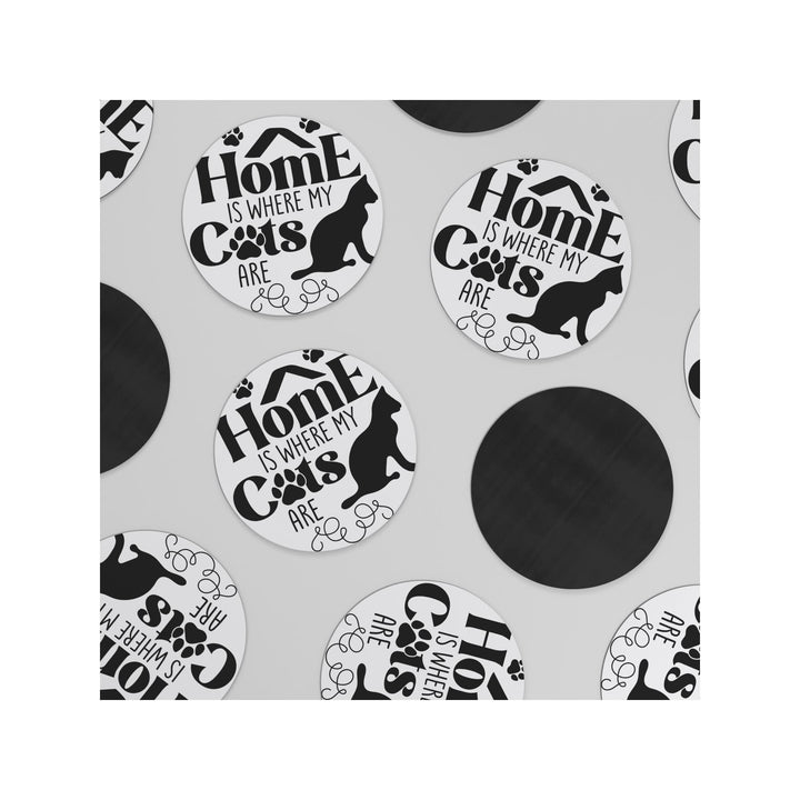 Home Is Where My Cats Are Round Christmas Magnet