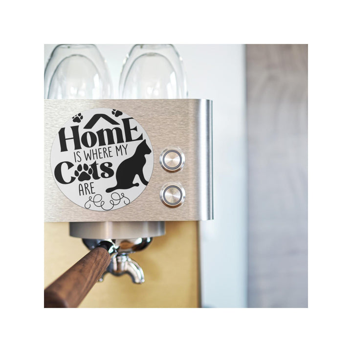 Home Is Where My Cats Are Round Christmas Magnet
