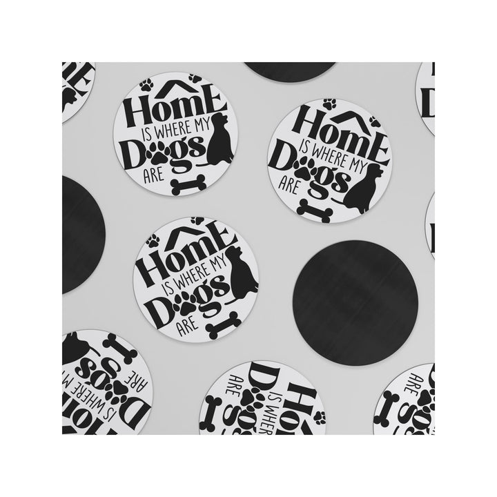 Home Is Where My Dogs Are Round Christmas Magnet