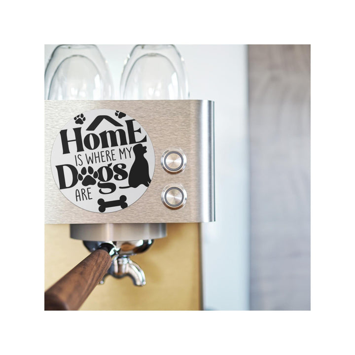 Home Is Where My Dogs Are Round Christmas Magnet