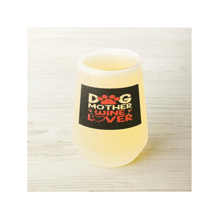 Dog Mother Wine Lover Frosted Wine Glass