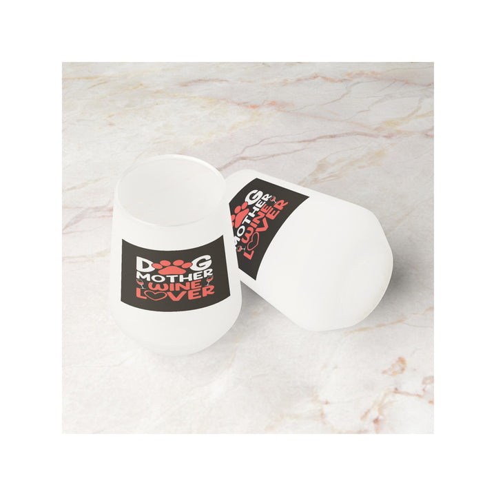 Dog Mother Wine Lover Frosted Wine Glass