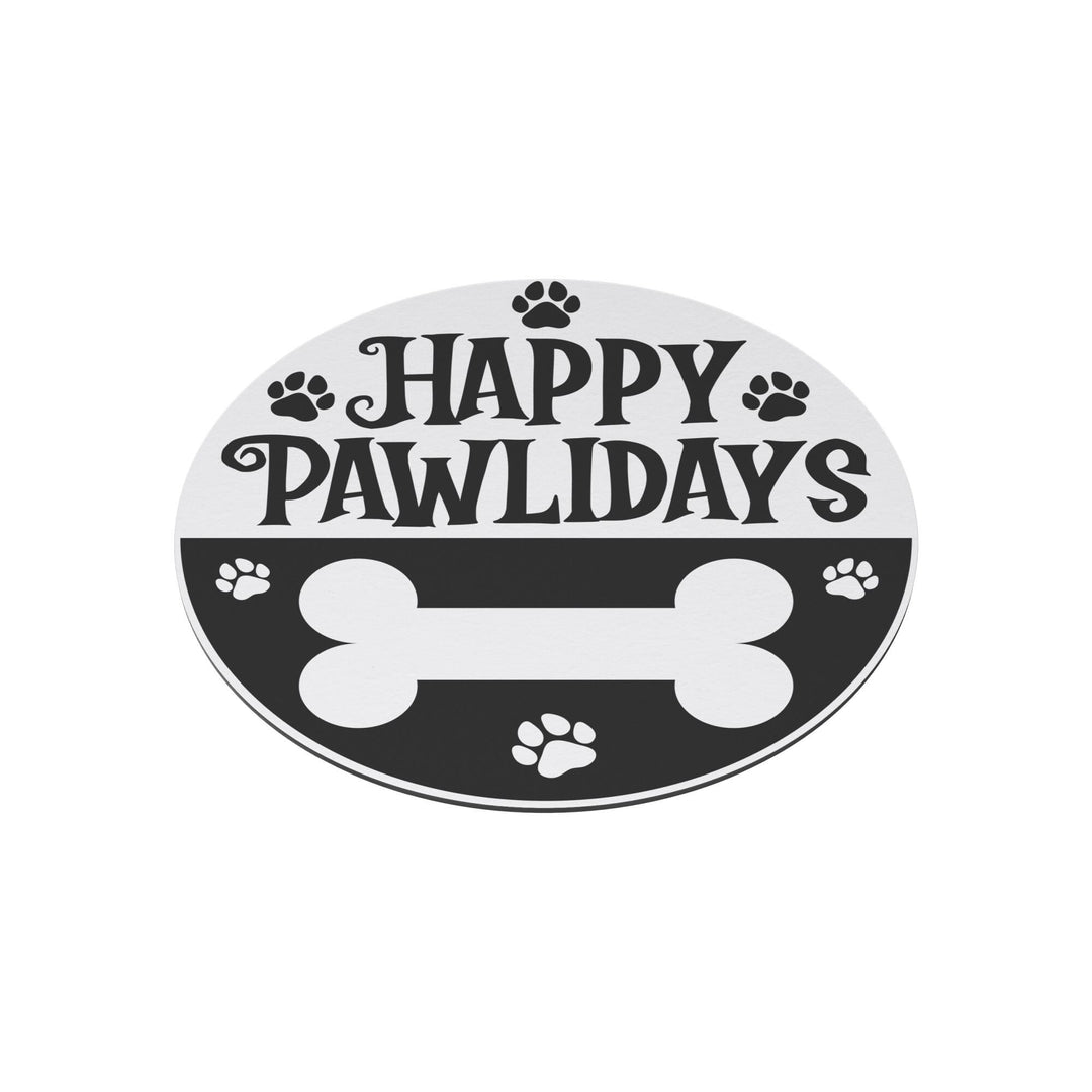 Happy Pawlidays Round Christmas Magnet