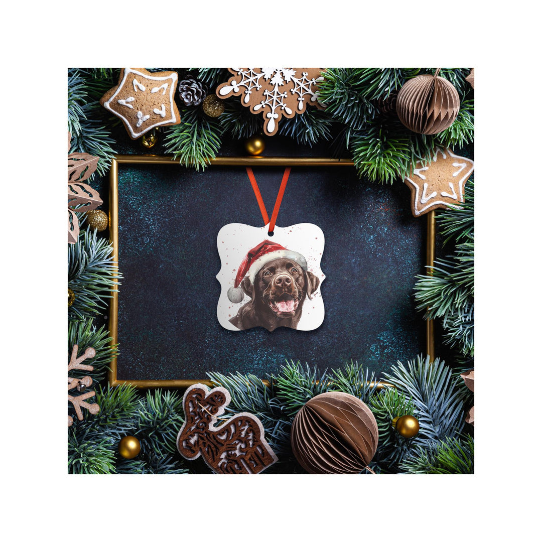 Chocolate Labrador Christmas Ornament
