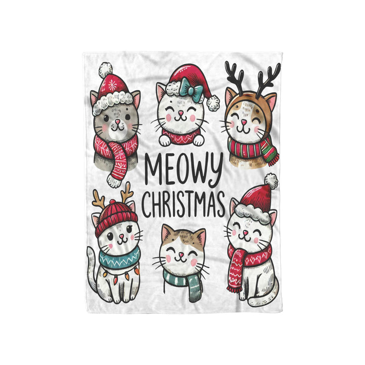 Meowy Christmas Fleece/Sherpa Christmas Blanket