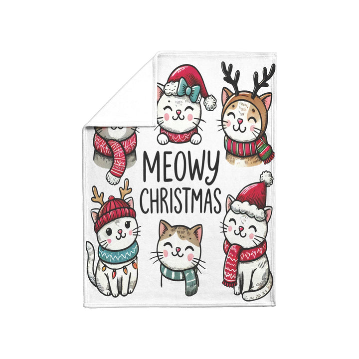 Meowy Christmas Fleece/Sherpa Christmas Blanket