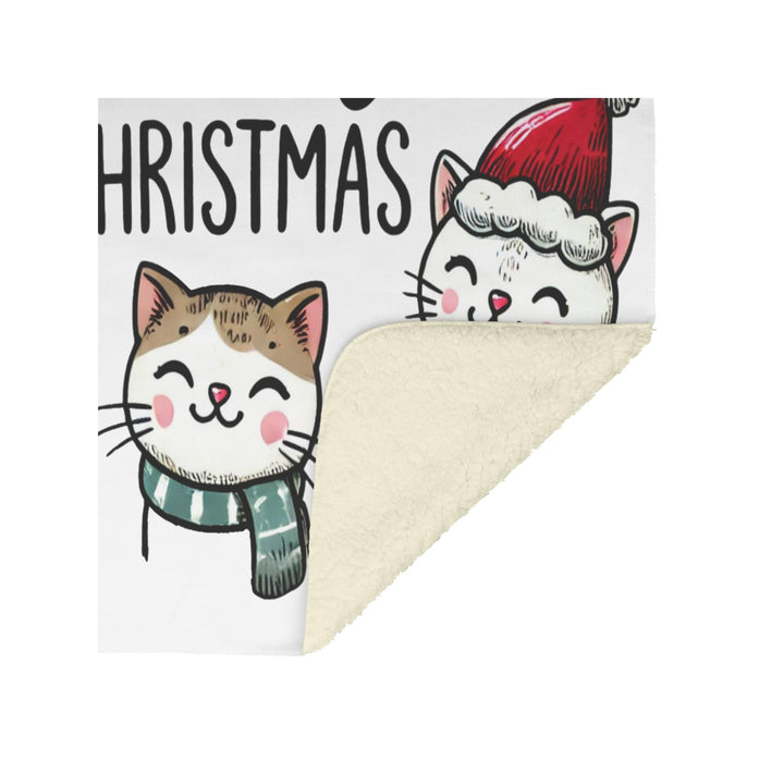 Meowy Christmas Fleece/Sherpa Christmas Blanket