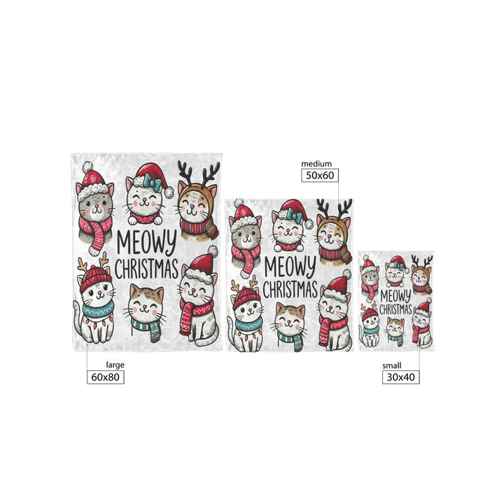 Meowy Christmas Fleece/Sherpa Christmas Blanket