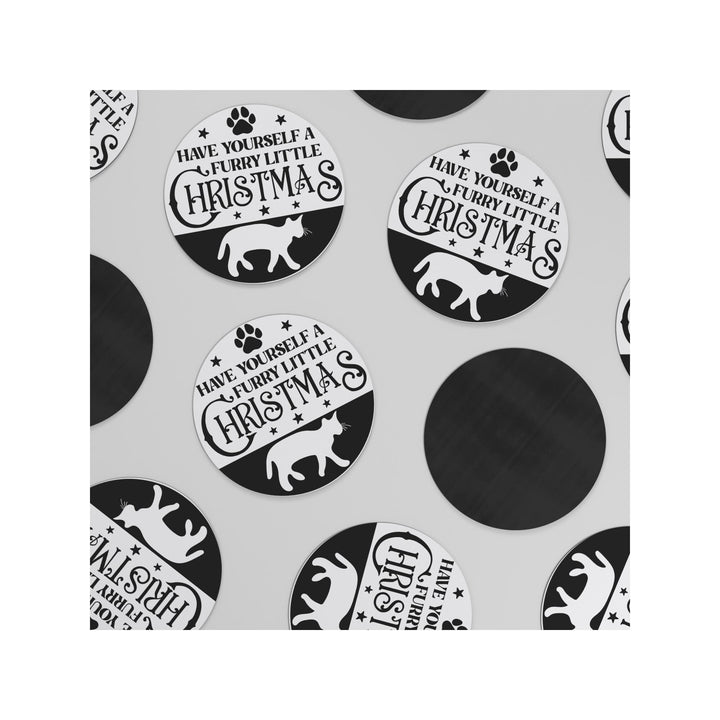Have Yourself A Furry Little Christmas Round Christmas Magnet