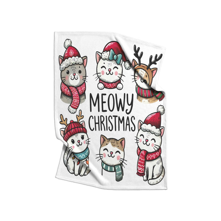 Meowy Christmas Fleece/Sherpa Christmas Blanket