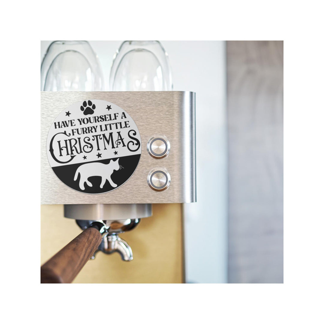 Have Yourself A Furry Little Christmas Round Christmas Magnet