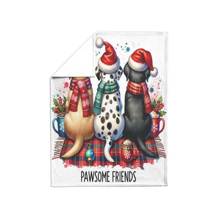 Pawsome Friends Fleece/Sherpa Christmas Blanket