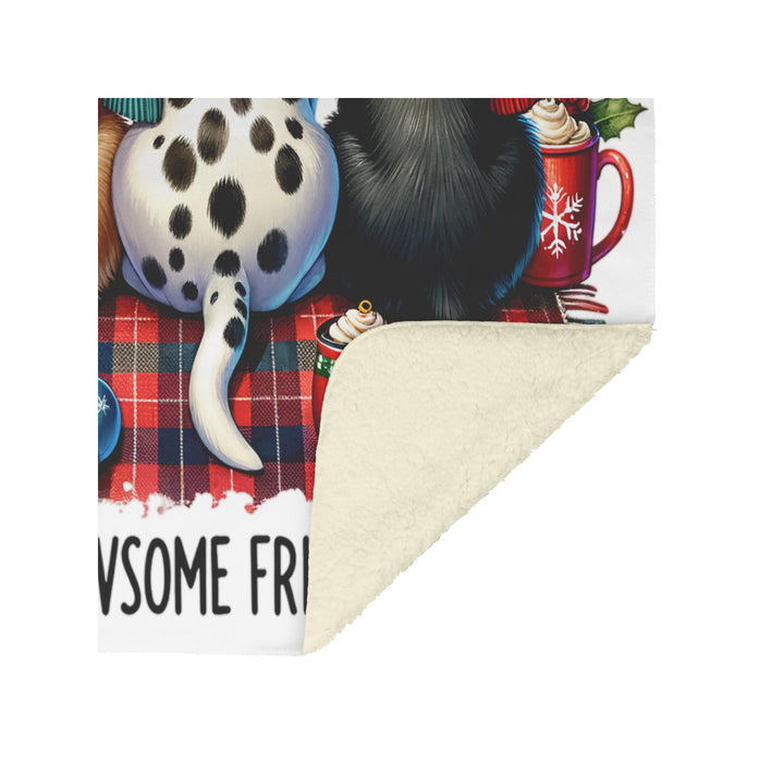 Pawsome Friends Fleece/Sherpa Christmas Blanket