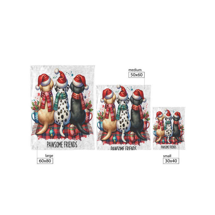 Pawsome Friends Fleece/Sherpa Christmas Blanket