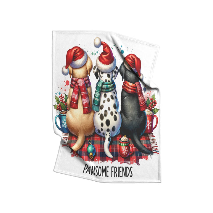 Pawsome Friends Fleece/Sherpa Christmas Blanket