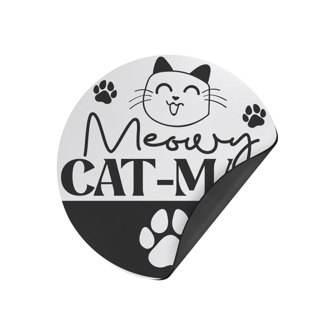 Meowy Cat-mas Round Christmas Magnet