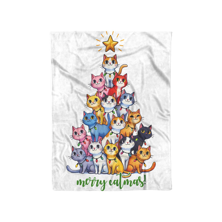 Merry Catsmas Fleece/Sherpa Christmas Blanket