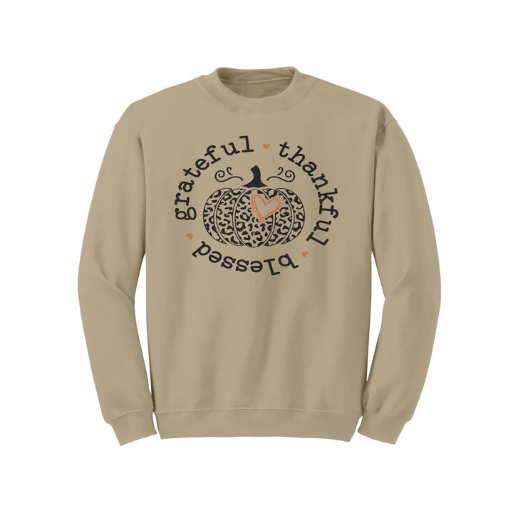 Grateful Thankful Blessed Gildan Christmas Crewneck Sweatshirt