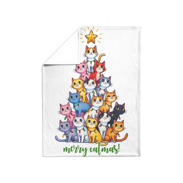 Merry Catsmas Fleece/Sherpa Christmas Blanket