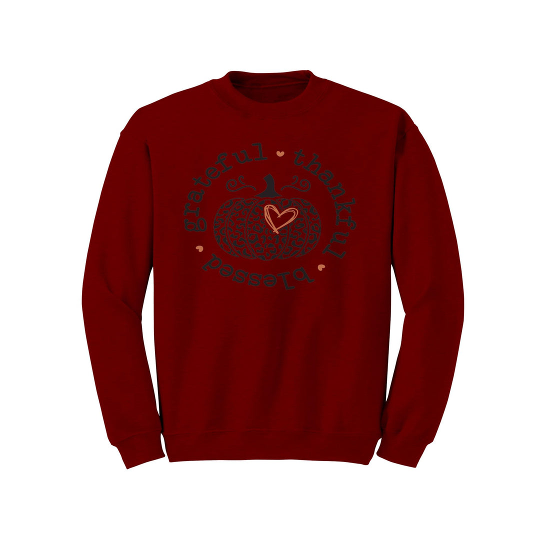 Grateful Thankful Blessed Gildan Christmas Crewneck Sweatshirt