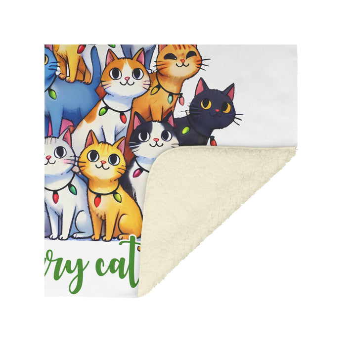 Merry Catsmas Fleece/Sherpa Christmas Blanket