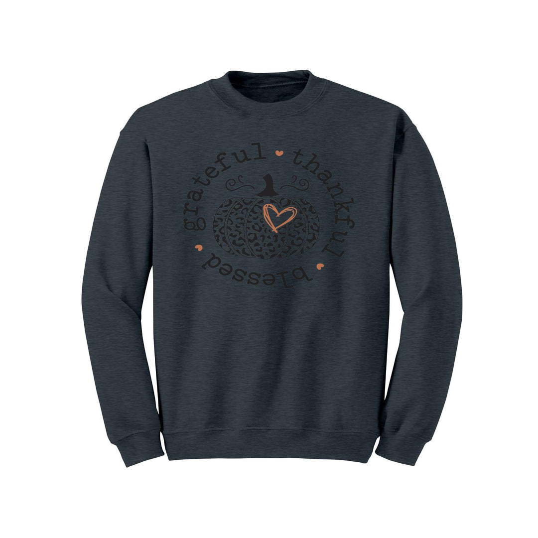Grateful Thankful Blessed Gildan Christmas Crewneck Sweatshirt
